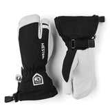 Junior Army Leather Heli 3-finger Skihandske - Børn - Black