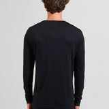 Men's Natural Merinould 200g/m2 Crew Neck Skiundertrøje - Herre - Black