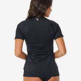 Classic Surf Short Sleeve UV Rash Vest - Dame - Black