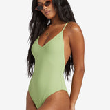 Tanlines Sage High Leg One-Piece Badedragt - Palm Green