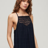Women's Lace Halter Maxi Beach Dress - Dame - Eclipse Navy