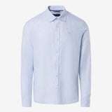 Classic stripe linen shirt - Mænd - Blue/White