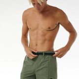Men's Hybrid Boardwalk Buckled Cargo Volley Shorts - Herre - Dark Olive