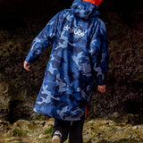 Advance Long Sleeve Surf Poncho - Voksne - Blue Camo/Orange