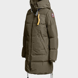 Long Bear Hooded Coat - Women - Olive Grey