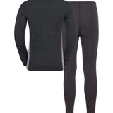 Men's Active Warm Eco Skiundertøjssæt - Herre - Dark Grey Melange/Grey Melange