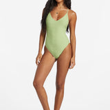 Tanlines Sage High Leg One-Piece Badedragt - Palm Green