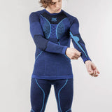 Men's Merino Light Baselayer Skiundertrøje - Herre - Ocean/Sky Blue