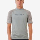 Shock UV Short Sleeve Rash Vest - Herre - Light Grey Marle