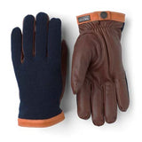 Deerskin Wool Tricot Handske - Herre - Navy/Chokolate