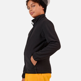 Strawpile Fleece Midlayer m/lynlås - Børn - Black
