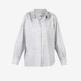 Dagfrid Striped Cotton Shirt - Silver Grey