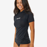 Classic Surf Short Sleeve UV Rash Vest - Dame - Black