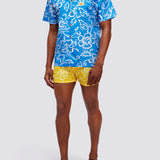 Men's Allov Hibiscus SS Shirt - Herre - Vintage Sapphire (Blå)