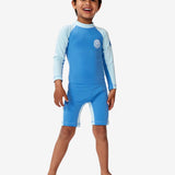 Icons UV Brushed Long Sleeve Spring Rash Vest - Børn - Blue Gum