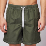 Men's Iconic Stretch Waist Mid-Length Badeshorts - Herre - Army Green