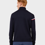 Odysseus Halfzip Merino Strik - Mænd - Dark Navy