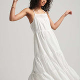 Vintage Lace Cami Maxi Kjole | Dame | Brilliant White