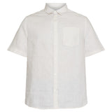 Men's Regular Hør Short Sleeve Shirt - Herre - Light Feather Gray
