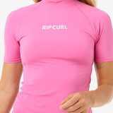 Classic Surf Short Sleeve UV Rash Vest - Dame - Pink
