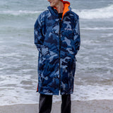 Advance Long Sleeve Surf Poncho - Voksne - Blue Camo/Orange