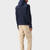 Willard Hooded Tech Knit Jacket - Mens - Blue Navy