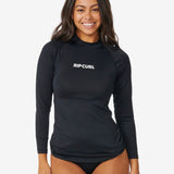 Classic Surf Long Sleeve UV Rash Vest - Dame - Black