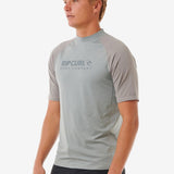 Shock UV Short Sleeve Rash Vest - Herre - Light Grey Marle