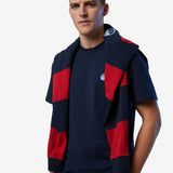 T-shirt with logo patch - Men - Navy Blue