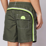 Men's Iconic Stretch Waist Mid-Length Badeshorts - Herre - Army Green