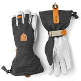 Army Leather Patrol Gauntlet 5-finger Skihandsker - Unisex - Charcoal