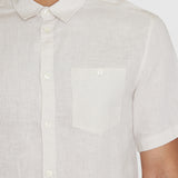 Men's Regular Hør Short Sleeve Shirt - Herre - Light Feather Gray