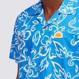 Men's Allov Hibiscus SS Shirt - Herre - Vintage Sapphire (Blå)
