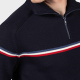 Odysseus Halfzip Merino Strik - Mænd - Dark Navy