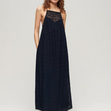 Women's Lace Halter Maxi Beach Dress - Dame - Eclipse Navy