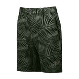 Men's Allover Printed Tropical Hør Shorts - Herre - Black Brindle