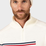 Odysseus Halfzip Merino Strik - Mænd - Nature White