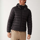 Men's Sporty Dunjakke m. Hætte - Herre - Chokolate