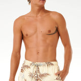 Men's Surf Revival Floral Volley Badeshorts - Herre - Vintage Yellow
