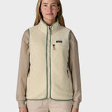 Women's Retro Pile Fleece Vest - Dame - Natural w/Ellwood Green
