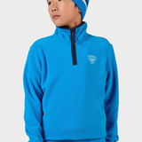 Strawpile Fleece Midlayer m/halfzip - Børn - Blazing Blue