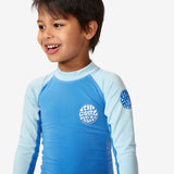 Icons UV Brushed Long Sleeve Spring Rash Vest - Børn - Blue Gum