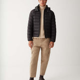 Men's Sporty Dunjakke m. Hætte - Herre - Chokolate