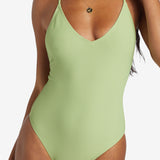 Tanlines Sage High Leg One-Piece Badedragt - Palm Green