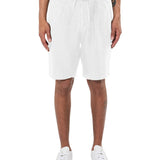 Men's Loose Hør Shorts - Herre - Bright White