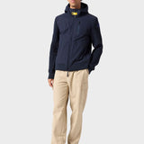 Willard Hooded Tech Knit Jacket - Mens - Blue Navy