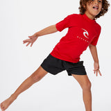 Kids Corps Kortærmet Rash UPF 50+ UV T-shirt - Børn (1-8 år) - Red