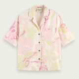 Women's Printed Camp Skjorte - Dame - Vondelfield Blossom