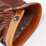 Deerskin Wool Tricot Handske - Herre - Navy/Chokolate