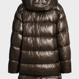 Ivonne Long Hooded Down Jacket - Women - Earth Brown